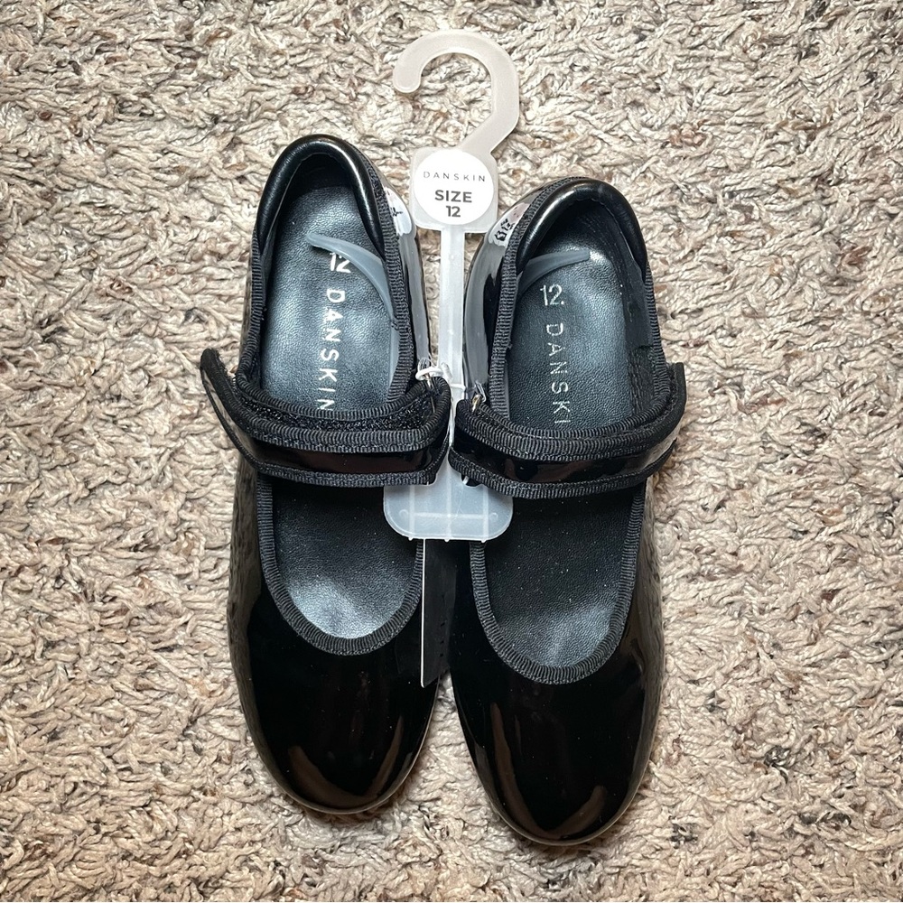 Danskin Girls' Tap Dance Shoes Black Size 12‎